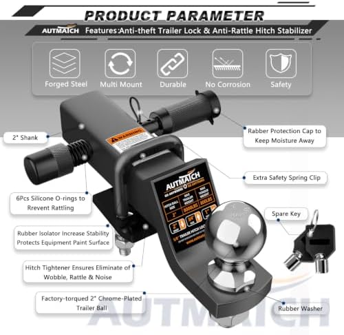 AUTMATCH Trailer Hitch Ball Mount - Image 4