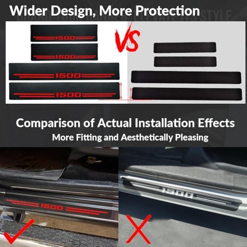 4 Pcs Carbon Fiber Door Sill Scuff Protector Auto Door Entry Guard Scratch - Image 6
