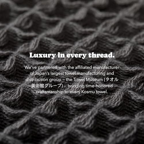 Luxury Organic Japanese Cotton Waffle Bath Towel | Thick, Quick Dry Bathroom - Image 6