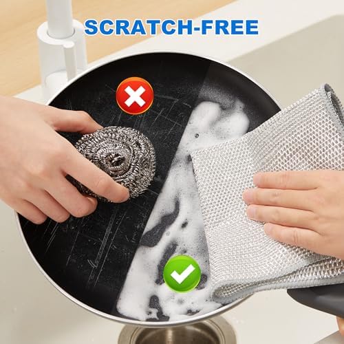 JOYMOOP Non Scratch Wire Dishcloth, 3 Piece Set - Image 4