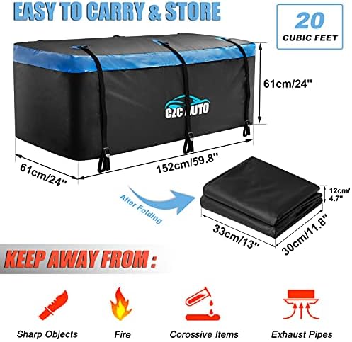 CZC AUTO Hitch Cargo Carrier Bag 20 cu. ft, Waterproof - Image 2