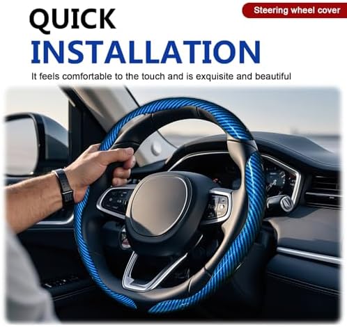 3pcs Universal Carbon Fiber Steering Wheel Cover - Image 6