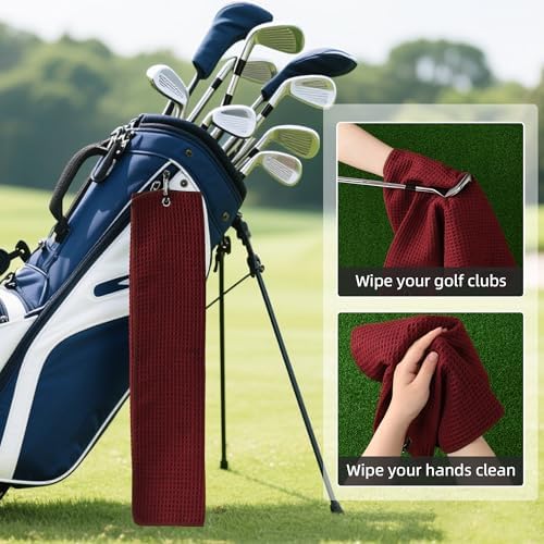 Mile High Life Golf Towel & Groove Brush Set, Microfiber Waffle-16 x24 - Image 4