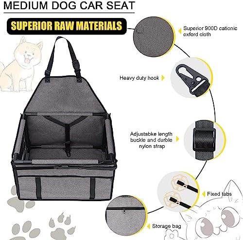 GENORTH Dog Car Seats for Small and Medium Dogs, Portable Puppy/Pet Car Booster - Image 4