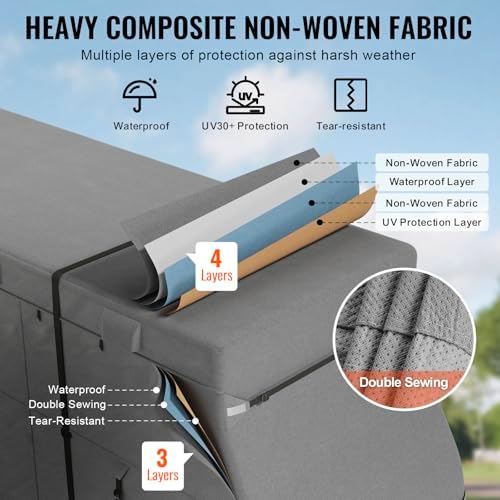 VEVOR Class A RV Cover, 40-43 ft Motorhome Cover, Non-Woven Fabric Motorhome RV - Image 3