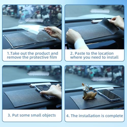 AceOrbit 4 Pcs Extra Large Car Non-Slip Sticky Dashboard Pad 11"x7" Universal - Image 3
