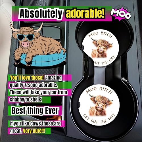 Cow Car Coasters for Cup Holders - Image 4