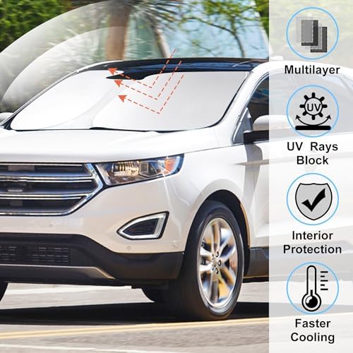 Windshield Sun Shade for 2015-2024 Ford Edge Accessories - Image 2