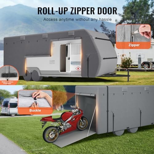 VEVOR Travel Trailer Cover, 22-24 ft RV Cover, 4-Layer Non-Woven Fabric Camper - Image 5