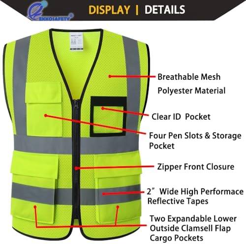 Hi Vis Reflective Safety Vest for Men Women - Image 3
