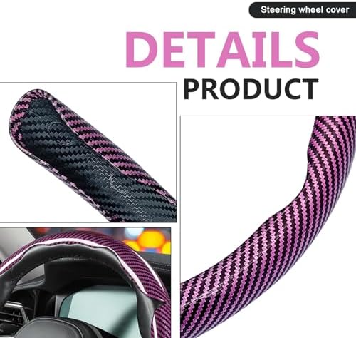 3pcs Universal Carbon Fiber Steering Wheel Cover - Image 3