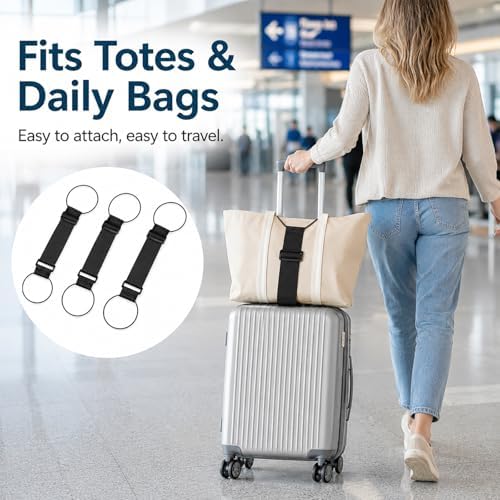 3PCS Elastic Luggage Straps for Suitcases, Strong Adjustable Luggage Connector - Image 5