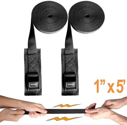 WEDAMER Kayak Tie Down Straps 1" x5Ft Cam Buckle Lashing Straps 2 Pack - Image 3