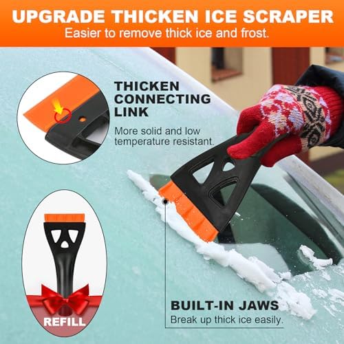 34" Extendable Ice Scrapers for Car Windshield 2-in-1 Snow Brush for Car Snow - Image 2