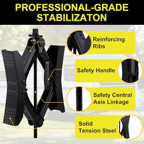 Camper Wheel Chock Stabilizer 2 Sets, X-Shaped RV Stabilizer - Image 4
