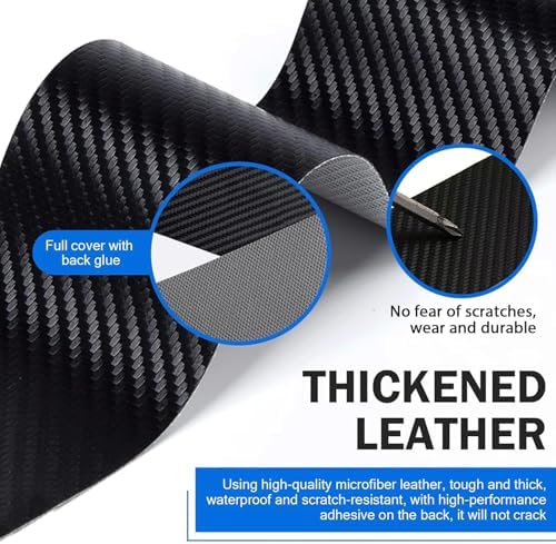 5PCS Owl Car Door Sill Sticker Carbon Fiber Leather Auto Decal - Image 5