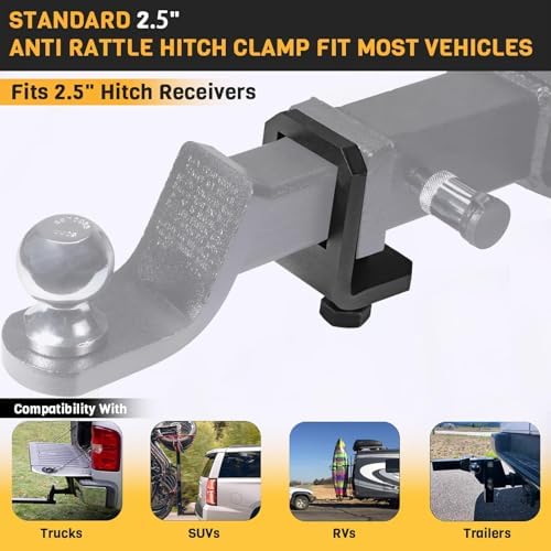 Anti Rattle Hitch Tightener Clamp Heavy Duty Steel Coated Trailer - Image 2