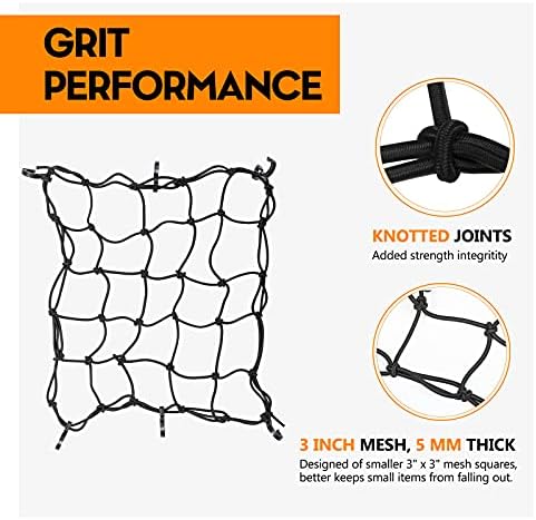 16" x 16" Heavy Duty Bungee Cargo Net Stretches to 30" x 30"-Latex Truck Bed - Image 3