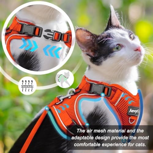 Cat Harness and Leash for Walking, 3 in 1 Adjustable Breathable Soft, Cat - Image 2