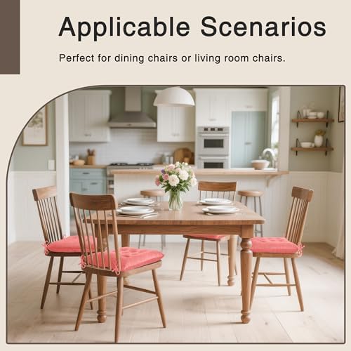OVOV 6 Pack Chair Cushions for Dining Chairs 15.5"x15.5" Pink - Image 5