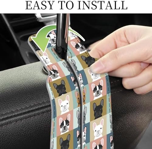 PU Leather Car Seat Hook, Storage Headrest Hanger, Cute Car Backseat Organizer - Image 5