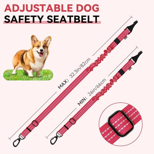 Pawaboo Dog Seatbelt for Car, 3-in-1 Dog Seat Belt Bungee, Shockproof Dogs - Image 6