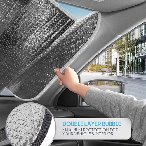 BDK Iridescent Mermaid Car Windshield Sun Shade Accordion Folding Sunshade - Image 5