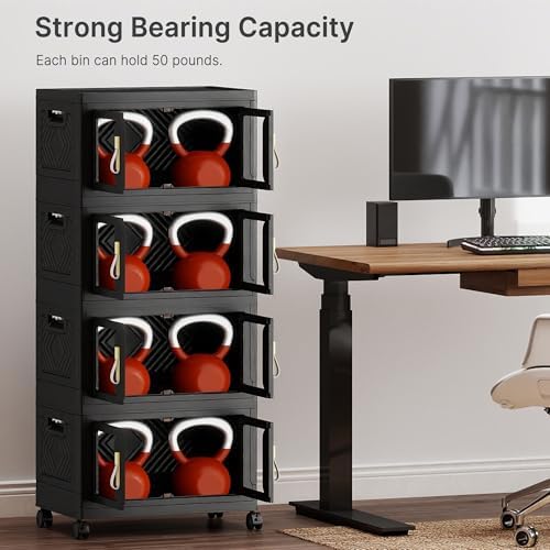 Stackable Storage Bins with Doors & Lids & Wheels - Image 3