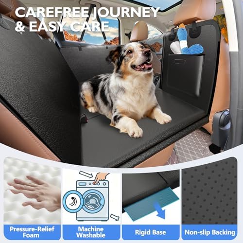 Hard Bottom Dog Car Seat Cover for Back Seat, PU Leather Extender - Image 6