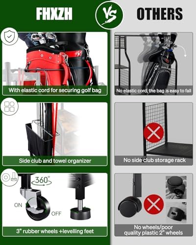 FHXZH Golf Bags Storage Garage Organizer - Image 5