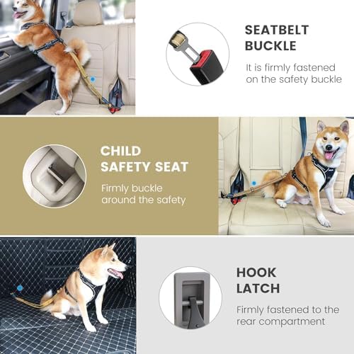 IOKHEIRA Dog Seat Belt 3-in-1 Car Harness - Image 6
