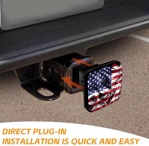 Trailer Hitch Cover, United States of America Smoke Flag Hitch Cover Rubber - Image 4