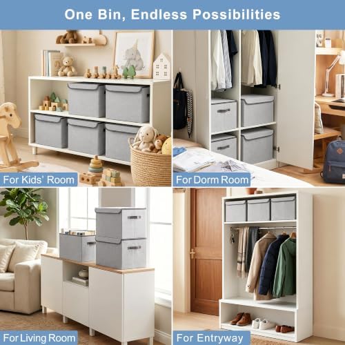 Bagnizer Linen Fabric Foldable Storage Cube Bin Organizer Basket - Image 4