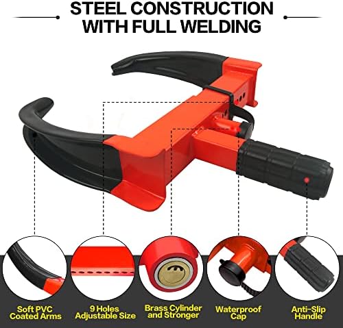 KAYCENTOP Wheel Clamp Lock Tire Lock Anti Theft Lock Fit Most Vehicles Max 11" - Image 2