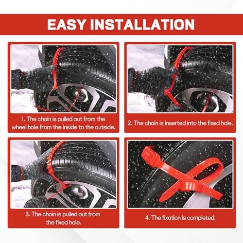 Wuyaoyao 10PCS Anti-Skid Snow Tire Chains, Universal Reusable Plastic Winter - Image 5