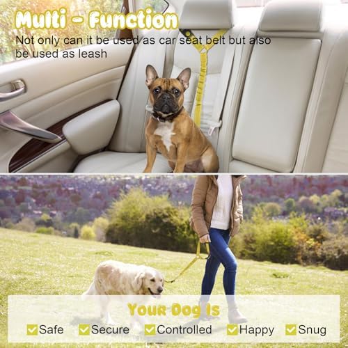 BWOGUE Dog Seat Belt for Car, Headrest Restraint Bungee Lead - Image 6