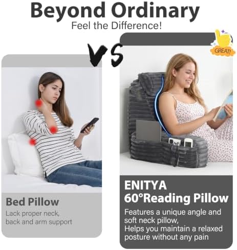 ENITYA 19" Large Back Pillow for Bed Sitting Up - Image 5