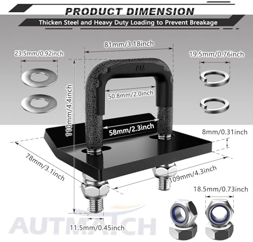 AUTMATCH Hitch Tightener Anti-Rattle Clamp - Image 4