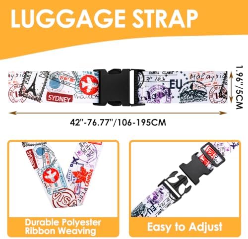 4 Pack Luggage Straps for Suitcases Adjustable Luggage Belt Suitcase Strap - Image 2