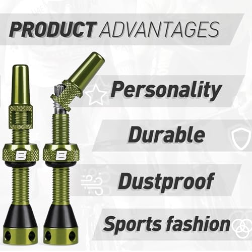 BWSHLF Tubeless Presta Valve Stem 40/44/55/60/65/80/100 mm, Super Light Alloy - Image 5