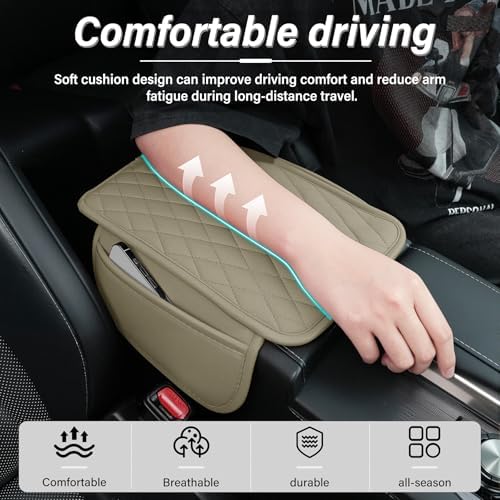 Amiss Car Center Console Cover, Leather Car Armrest Cushion - Image 6