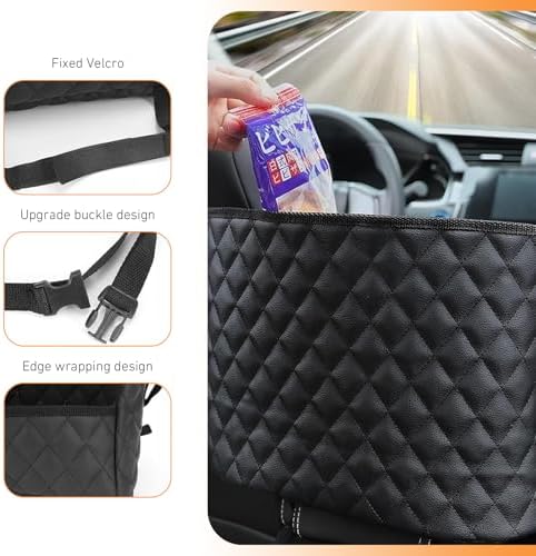 1 PC Car Purse Holder Between Seats, Front Seat Large Capacity Leather Storage - Image 3
