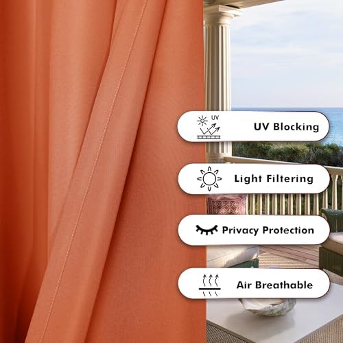 BONZER Outdoor Curtains for Patio Water Resistant - Image 4