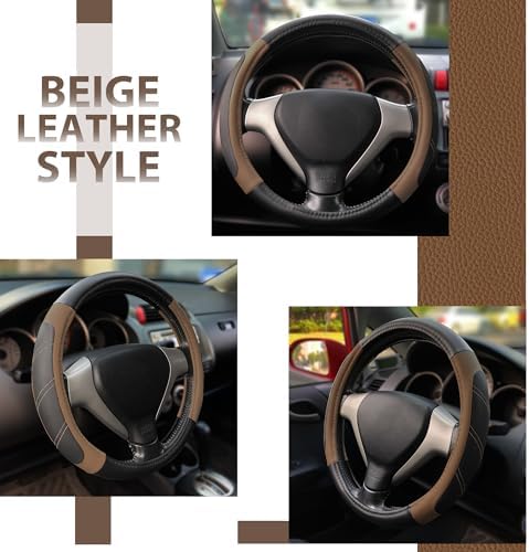 Elantrip Leather Steering Wheel Cover 15 1/2-16 inch Universal Padded Soft Grip - Image 3