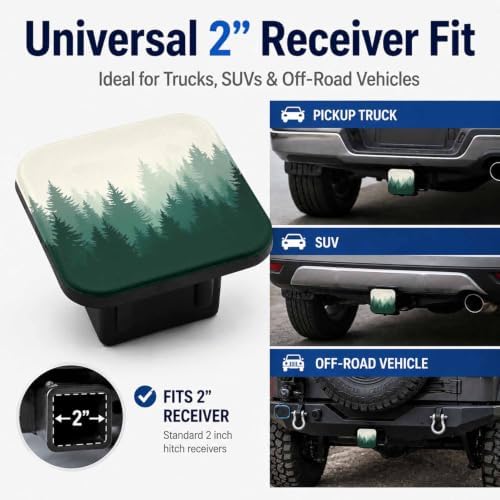 Trailer Hitch Covers Green Forest, Heavy Duty 2 Inch Hitch Cover - Image 4