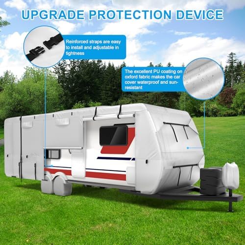 Mofeez Travel Trailer RV Cover 420D Oxford 22'-24' Camper Cover RV Covers - Image 4