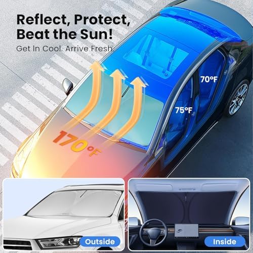Magnelex Windshield Sun Shade for Hyundai Sonata 2015-2019, Foldable Car Window - Image 2