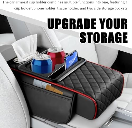 5-in-1 Car Center Console Cover, Leather Car Armrest Cover - Image 6