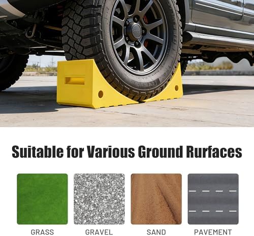 Yescom Truck Wheel Chocks with 5ft Rope - Image 2