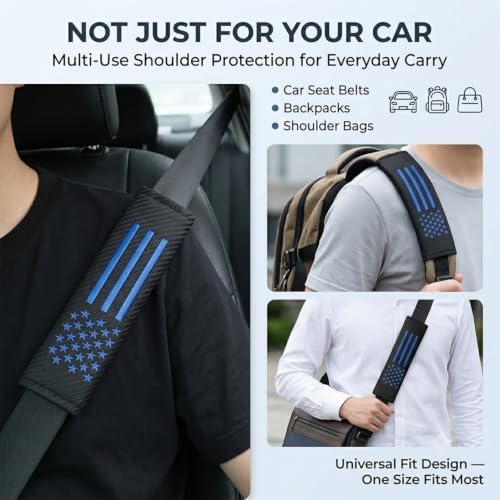 JDDRY 2PC Car Seat Belt Covers Pads, Seat Strap Pads, Royal Blue - Image 5